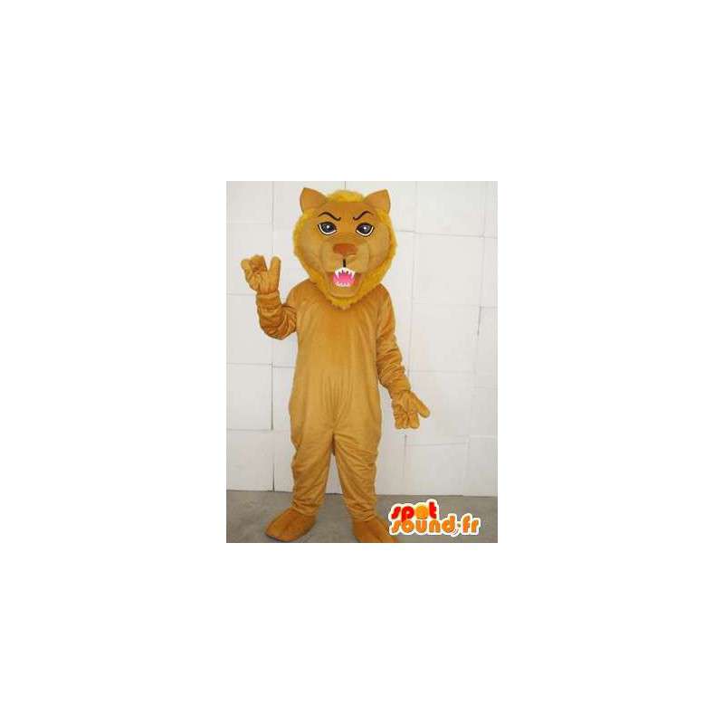 Lion Maskottchen beige mit Zubehör - Kostüm Savannah - MASFR00745 - Löwen-Maskottchen