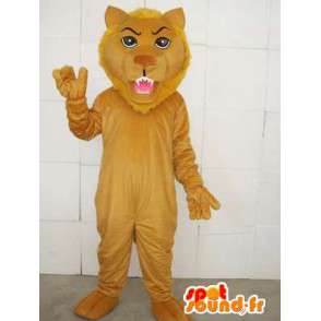 Mascote do leão bege com acessórios - Costume Savannah - MASFR00745 - Mascotes leão