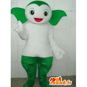 Pokemon mascotte stijl groene en witte vis onderwater - MASFR00747 - Fish Mascottes