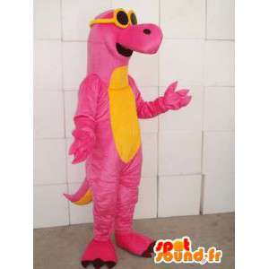 Mascote dinossauro roxo com óculos amarelos em Mascot Dinosaur Mudança de  cor Sem mudança Cortar L (180-190 Cm) Esboço antes da fabricação (2D) Não  Com as roupas? (se presente na foto) Não