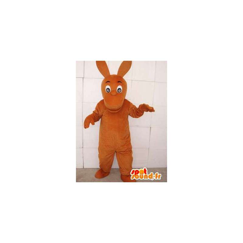 Bruine kangoeroe mascotte kleur met grote oren - MASFR00751 - Kangaroo mascottes