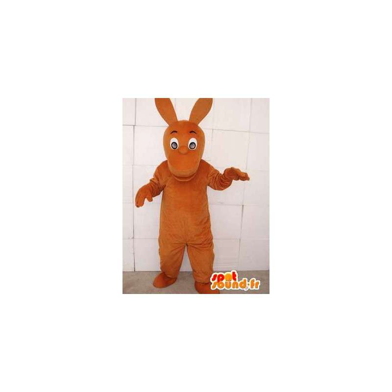 Cor canguru mascote marrom com orelhas grandes - MASFR00751 - mascotes canguru