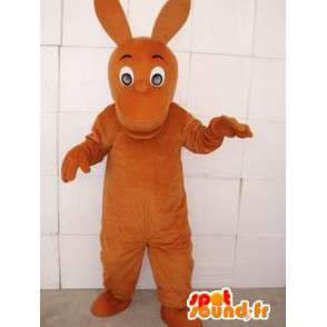 Bruine kangoeroe mascotte kleur met grote oren - MASFR00751 - Kangaroo mascottes