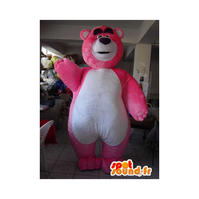 Mascotte karhu vaaleanpunainen tyyli Balou - Big Bear puku juhliin - MASFR00760 - julkkikset Maskotteja