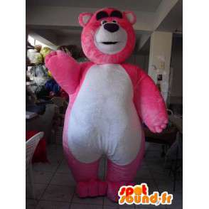 Pink bear mascot style balou - Big bear costume for parties - MASFR00760 - Mascots famous characters