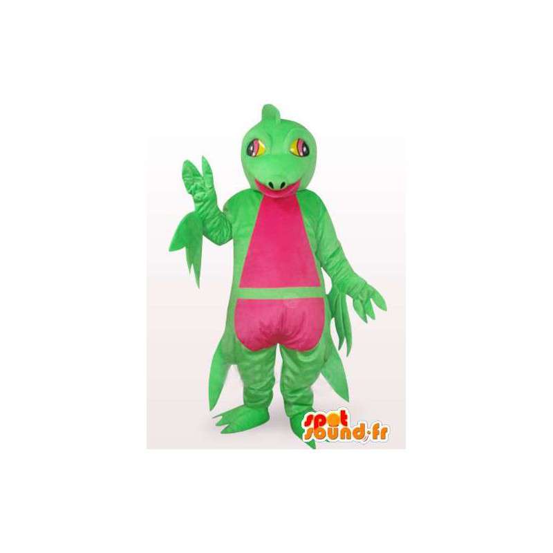 Mascot complex van groen en roze leguaan - Dinosaur Costume - MASFR00762 - Dinosaur Mascot