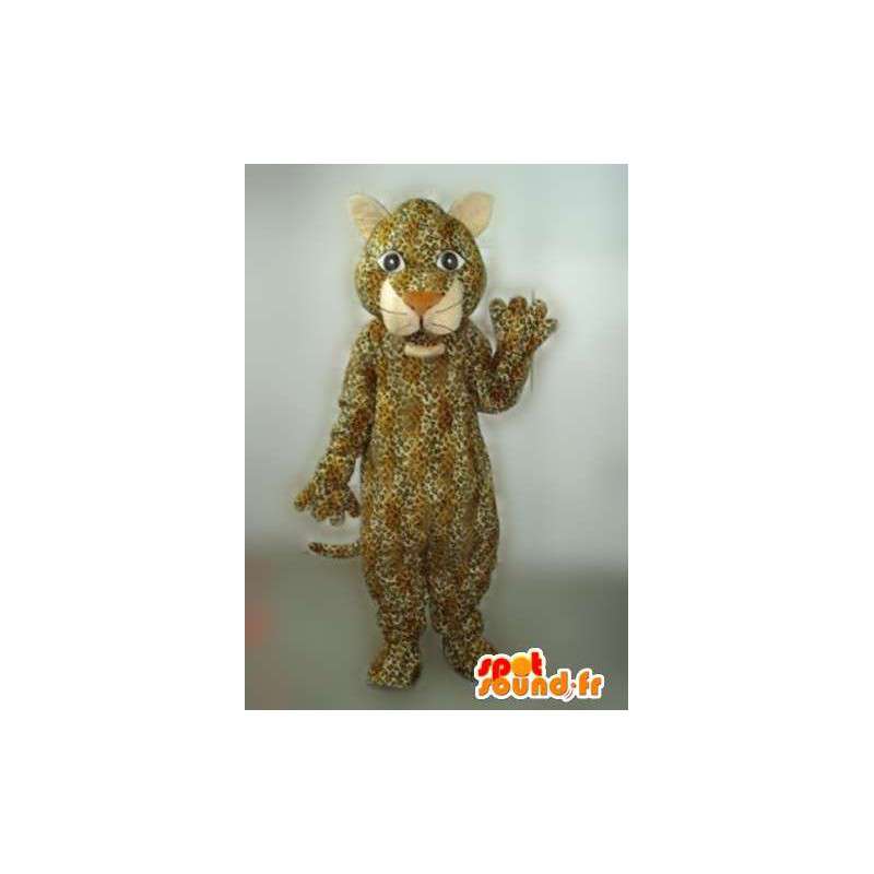 Panther Mascot pruhované béžové a hnědé s jaguar úkolem - MASFR00763 - Tiger Maskoti