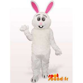 Mascot conejo blanco y rosa - Traje de grandes orejas - MASFR00767 - Mascota de conejo