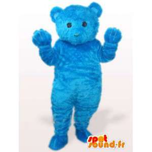 青いテディベアのマスコットはすべて柔らかい綿繊維で-MASFR00769-クマのマスコット