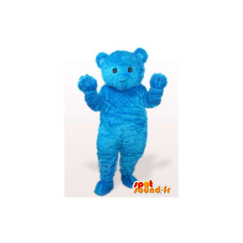 Mascotte ours en peluche bleu tout en fibre de coton tout doux - MASFR00769 - Mascotte d'ours