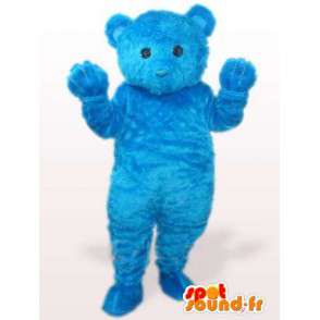 Mascotte ours en peluche bleu tout en fibre de coton tout doux - MASFR00769 - Mascotte d'ours