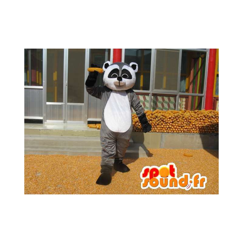 Mascotte Raccoon grigio, nero e bianco - mammiferi Costume - MASFR00779 - Mascotte di cuccioli