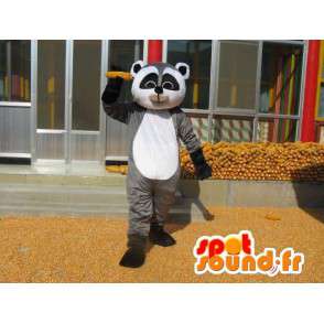 Mascotte Raccoon grigio, nero e bianco - mammiferi Costume - MASFR00779 - Mascotte di cuccioli