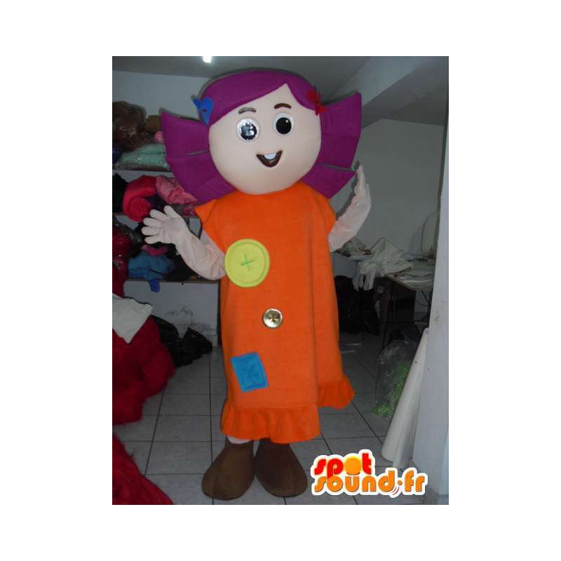 Chica de campo de la mascota con el vestido de la tela - Hair Purple - MASFR00781 - Chicas y chicos de mascotas