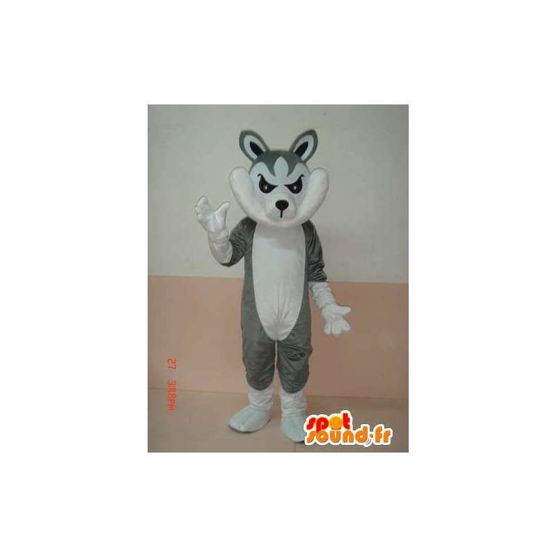Mascot lupo grigio e bianco con accessori - costumi del partito - MASFR00784 - Mascotte lupo