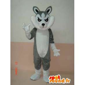 Grijze en witte wolf mascotte met toebehoren - Party Kostuums - MASFR00784 - Wolf Mascottes