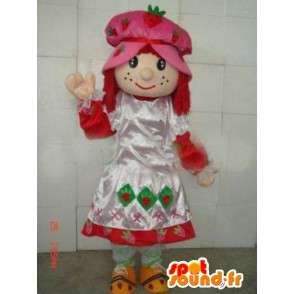 Mascot bonde prinsesse kjole og blonder cap  - MASFR00791 - Fairy Maskoter