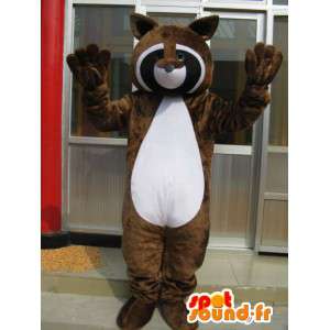 Raccoon mascotte - Bruin Ferret - Ideaal Seesmic - Fast shipping - MASFR00273 - Mascottes van pups