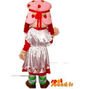 Mascotte princesse paysanne avec robe et bonnet en dentelle  - MASFR00791 - Mascottes Fée