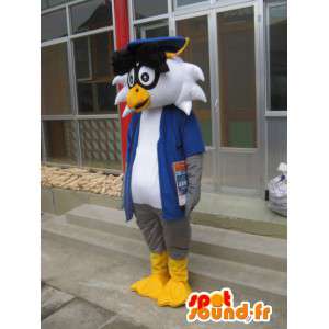 Professor Linux mascot - Bird with accessories - Fast shipping  - MASFR00421 - Mascot of birds