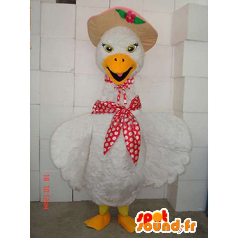 Maskot kuře s šátkem a klobouku - low Costume soud - MASFR00303 - zvířecí Maskoti