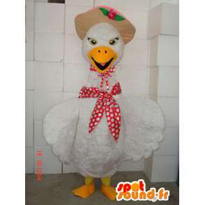 Mascot kip met sjaal en muts - lage Costume court - MASFR00303 - Animal Mascottes