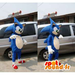 Mascot SONIC - jogos de vídeo do traje SEGA - ouriço azul - MASFR00526 - Celebridades Mascotes