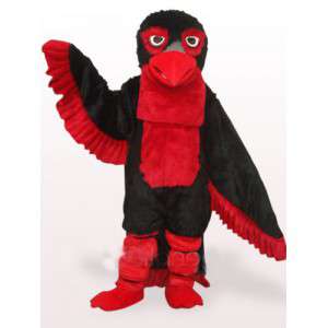 Traje mascote penas de águia vermelho e preto e estilo Apache - MASFR00770 - aves mascote