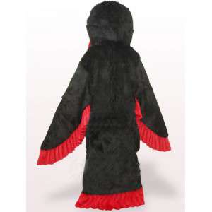 Costume de mascotte aigle rouge et noir et plumes style apache - MASFR00770 - Mascotte d'oiseaux
