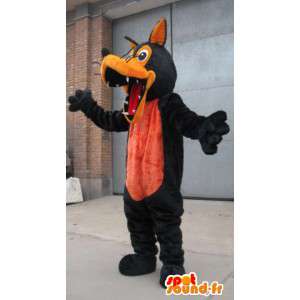 Lupo mascotte peluche marrone e arancio - Costume Werewolf - MASFR00325 - Mascotte lupo