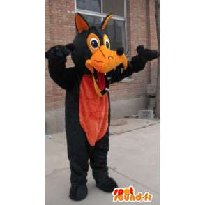 Mascot wolf bruin en oranje pluche - Costume weerwolf - MASFR00325 - Wolf Mascottes