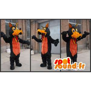 Mascot wolf bruin en oranje pluche - Costume weerwolf - MASFR00325 - Wolf Mascottes