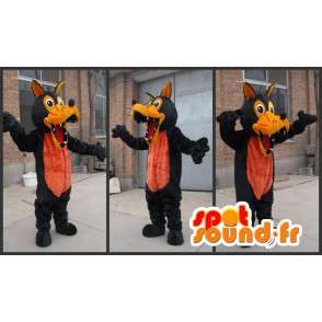 Lupo mascotte peluche marrone e arancio - Costume Werewolf - MASFR00325 - Mascotte lupo