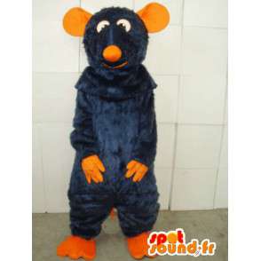 Ratatouille-kostym för maskot för orange och blå mus -