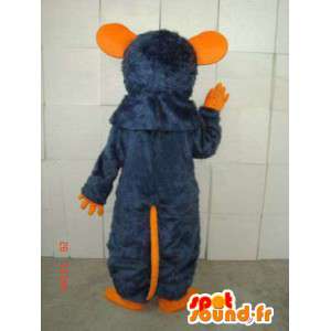 Ratatouille-kostym för maskot för orange och blå mus -