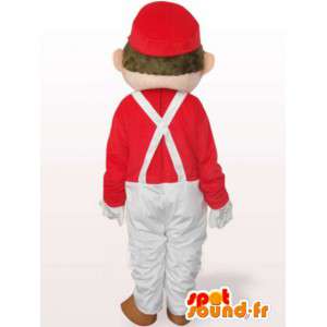 Maskottchen Mario rot und weiß - Berühmte Kostüm Klempner - MASFR00801 - Maskottchen Mario