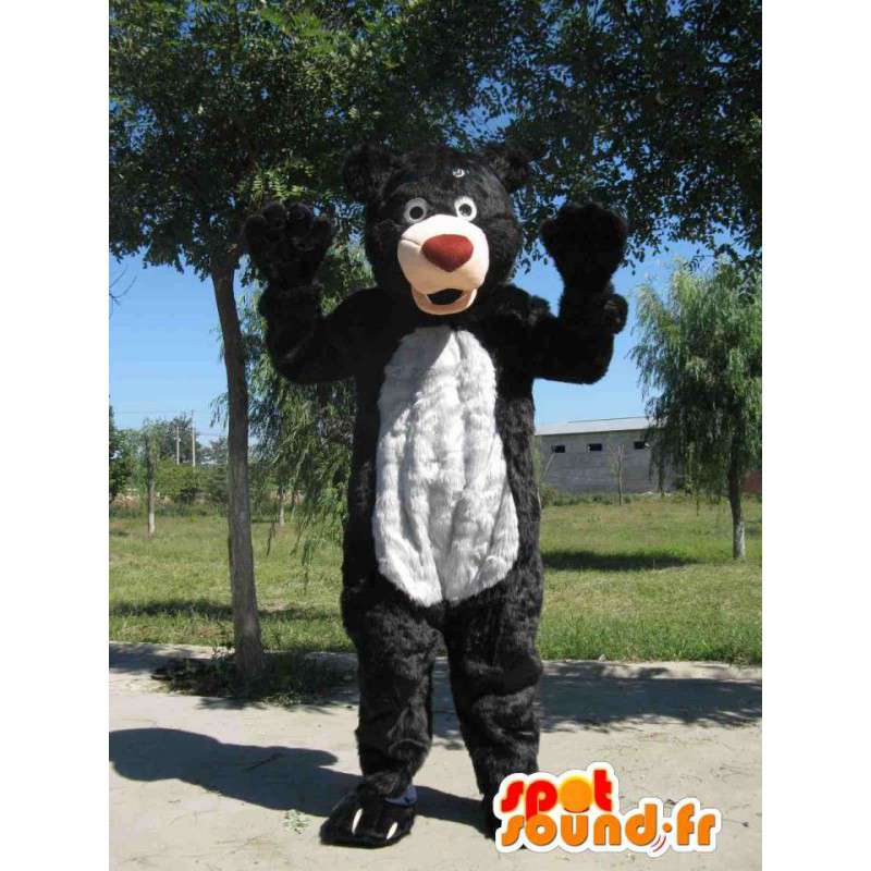 Déguisement de mascotte d'ours célèbre Balou noir festif - MASFR00807 - Mascottes Personnages célèbres