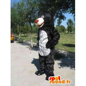Disfarçar famoso mascote urso Balou preto festivo - MASFR00807 - Celebridades Mascotes
