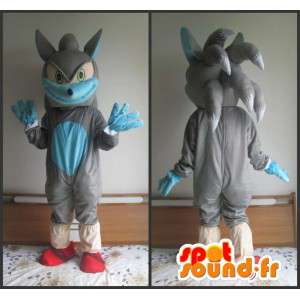 Mascotte de personnage de jeu vidéo Sonic gris et bleu ciel - MASFR00808 - Mascottes Personnages célèbres