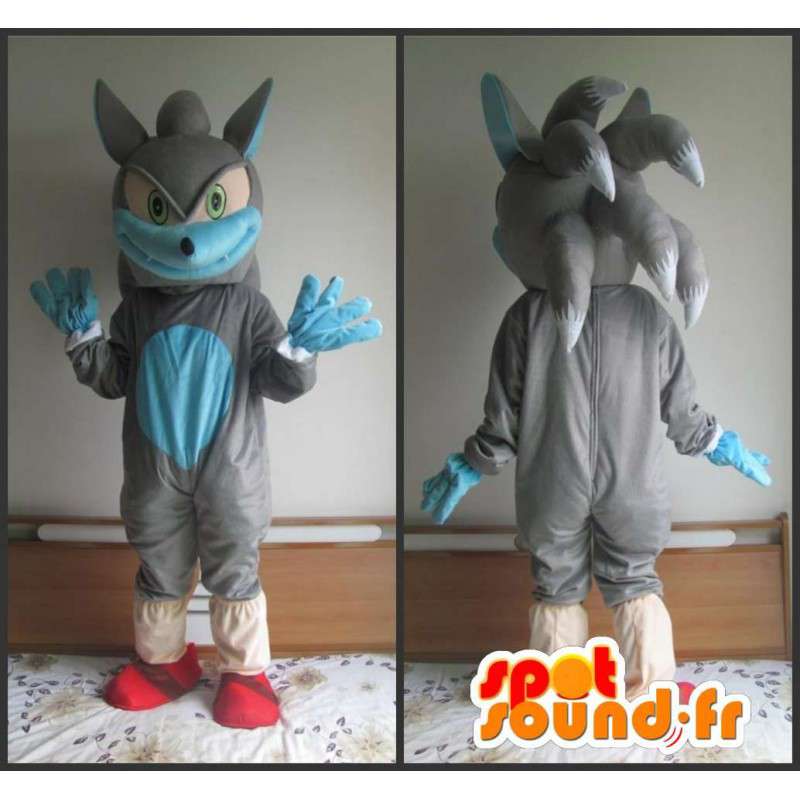 Mascotte di videogiochi di Sonic carattere grigio e blu - MASFR00808 - Famosi personaggi mascotte