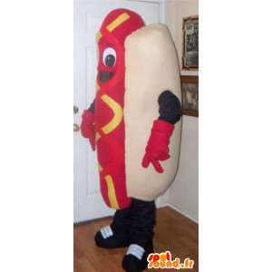 Mascotte de Sandwich Hot-Dog – Chien chaud avec accessoires - MASFR001020 - Mascottes de chien