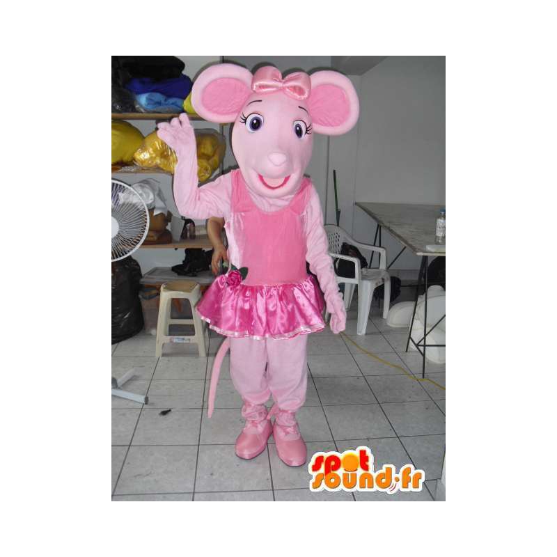 Pig mascot with pink tutu dancing as an accessory - MASFR00802 - Mascots pig