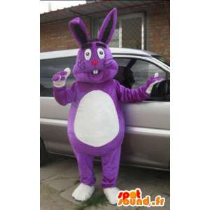 Mascotte Personnalisée - Lapin Violet - Gros - Modèle special - MASFR001033 - Mascotte de lapins