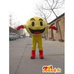 Mascot PACMAN - jogos de vídeo Disguise bola amarela NAMCO - MASFR00149 - Celebridades Mascotes