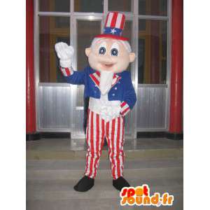 Mascot Tio Sam - Costume americano e traje colorido - MASFR00116 - Celebridades Mascotes