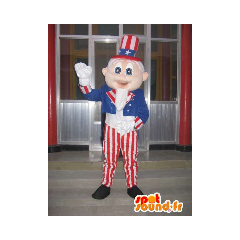 Mascot Uncle Sam - American Puku ja värikäs puku - MASFR00116 - julkkikset Maskotteja