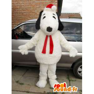 Utstoppet hund maskot Snoopy og jule tilbehør - MASFR00825 - Dog Maskoter