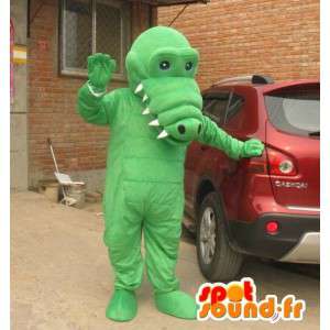 Luz Mascot jacaré verde com dentes grandes - Costume - MASFR00829 - crocodilo Mascotes