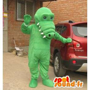 Mascotte d’alligator vert clair avec grandes dents – Costume - MASFR00829 - Mascottes Crocodile