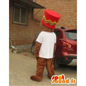 Mascota de la ardilla gigante con el sombrero grande afro - MASFR00830 - Ardilla de mascotas